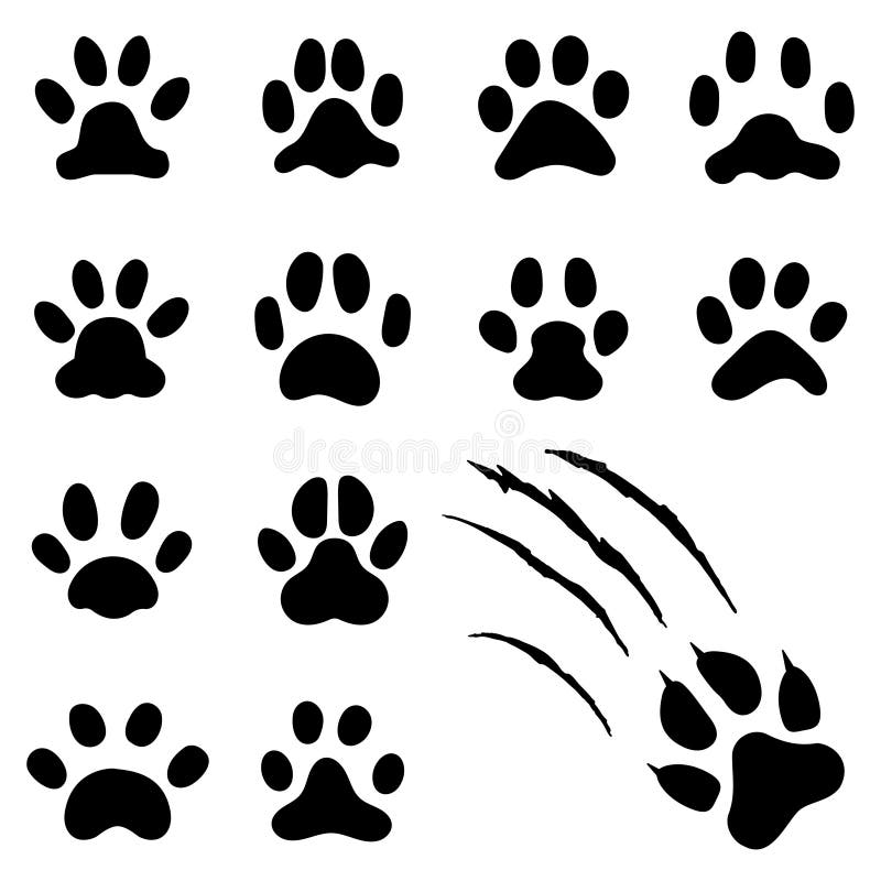 Vector Animal Paw Print Stamp Cat Stock Vector (Royalty Free) 2110535708