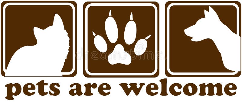 Pets are welcome sign stock illustration Pets are welcome sign stock illustration