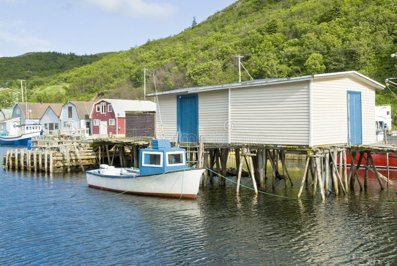 Petty Harbour Fishing Village Stock Photo Image of house, blue 15230296