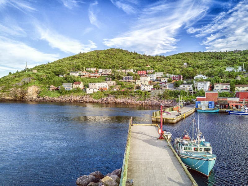 Petty Harbour with Two Piers during Summer Sunset, Newfoundland, Canada