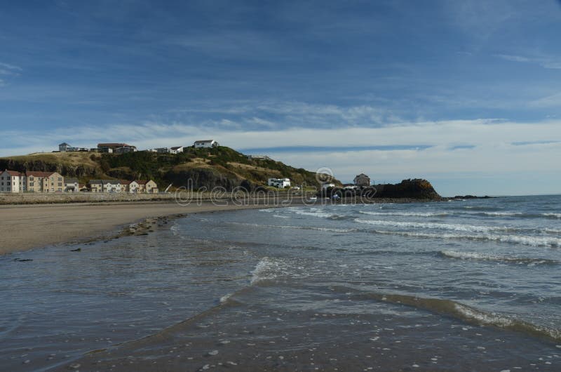Pettycur Beach stock image. Image of homes, wall, ripple 38830579