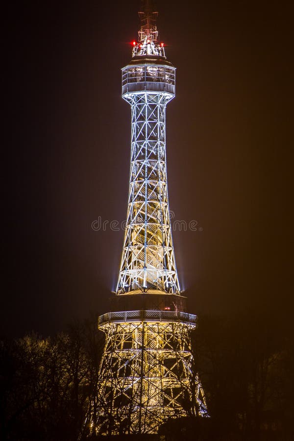 The PetÅ™Ãn Lookout Tower stock image The PetÅ™Ãn Lookout Tower stock image