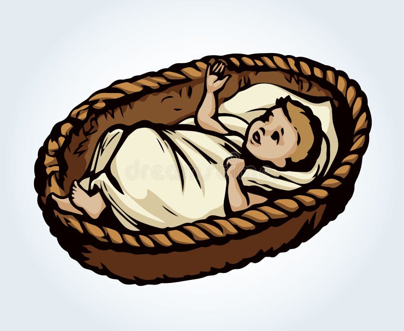 Petit Moise Dans Un Panier Dessin De Vecteur Illustration De Vecteur Illustration Du Illustration Panier