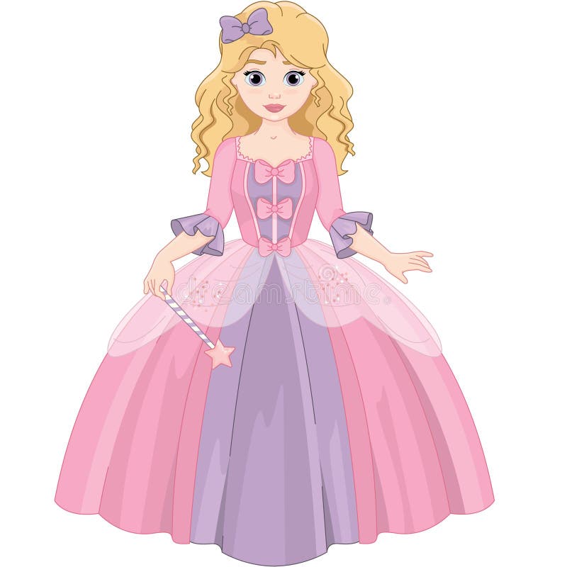 Peu De Belle Princesse Magique Mignonne Illustration de Vecteur - Illustration du dessin, rose 