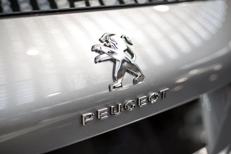 Detail of the Peugeot car at Belgrade, Serbia. Peugeot as car manufacturer was founded at 1882. Detail of the Peugeot car at Belgrade, Serbia. Peugeot as car manufacturer was founded at 1882.