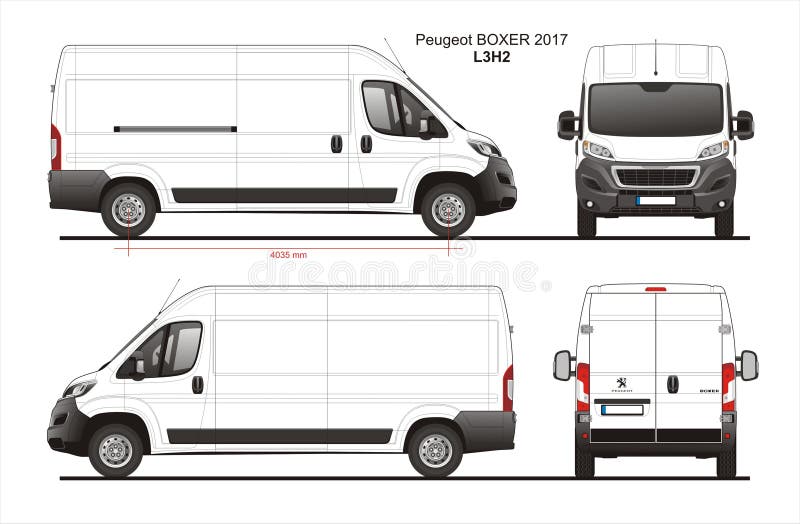 Peugeot Boxer Cargo Delivery Van 2017 L3H2 Blueprint