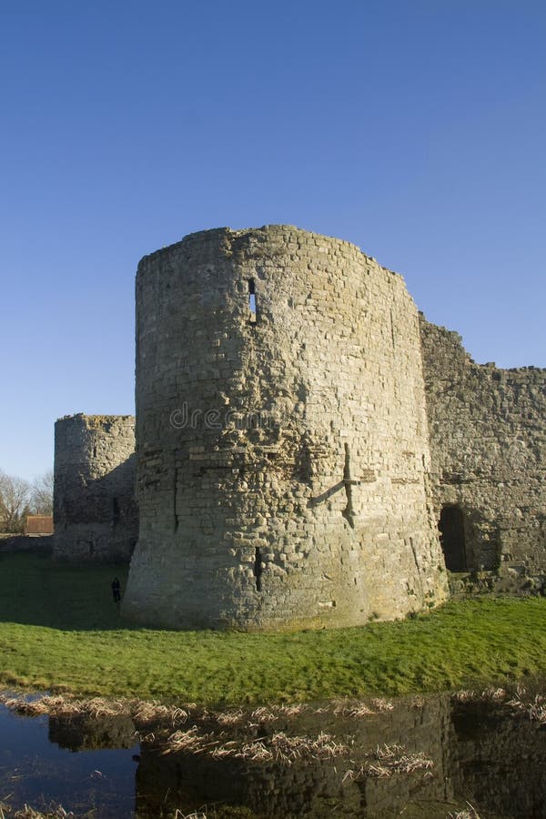 Pevensey castle and moat