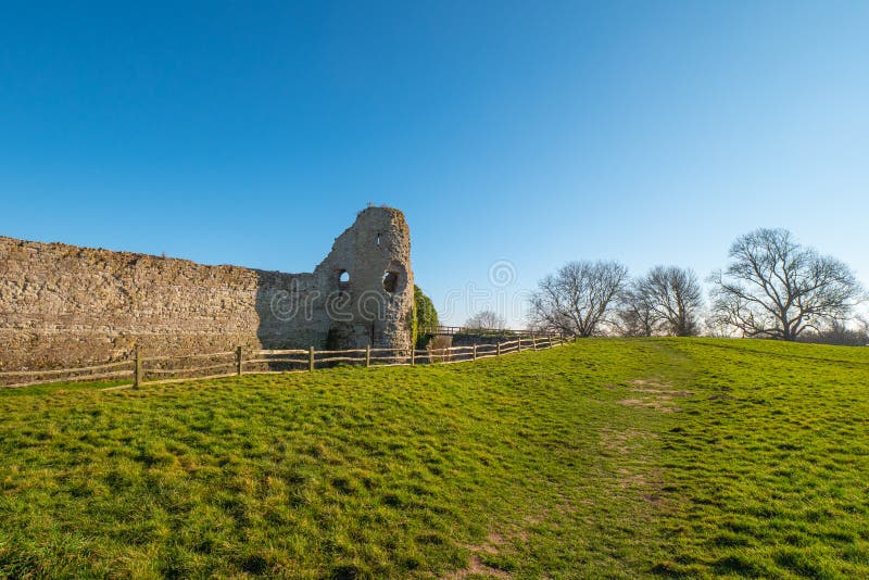 Pevensey Castle in Sussex ruins of medieval castle