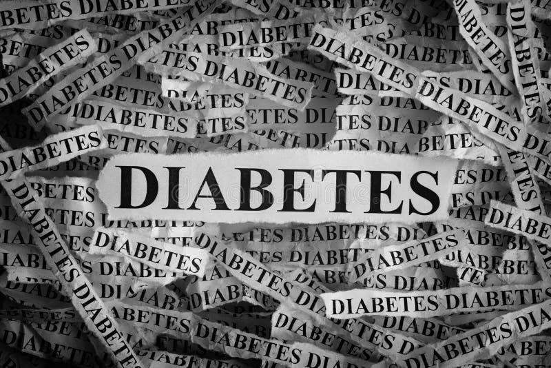 Pezzi di carta lacerati con la parola DIABETE immagine stock Pezzi di carta lacerati con la parola DIABETE immagine stock