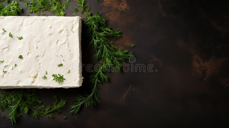 Pezzi di formaggio feta su un semplice spazio di copia in background illustrazione di stock