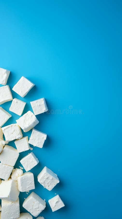 Pezzi di formaggio feta su un semplice spazio di copia in background royalty illustrazione gratis