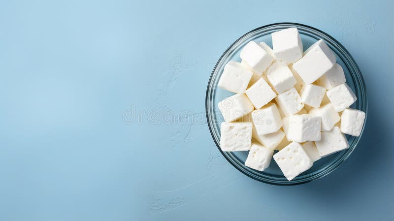 Pezzi di formaggio feta su un semplice spazio di copia in background illustrazione vettoriale