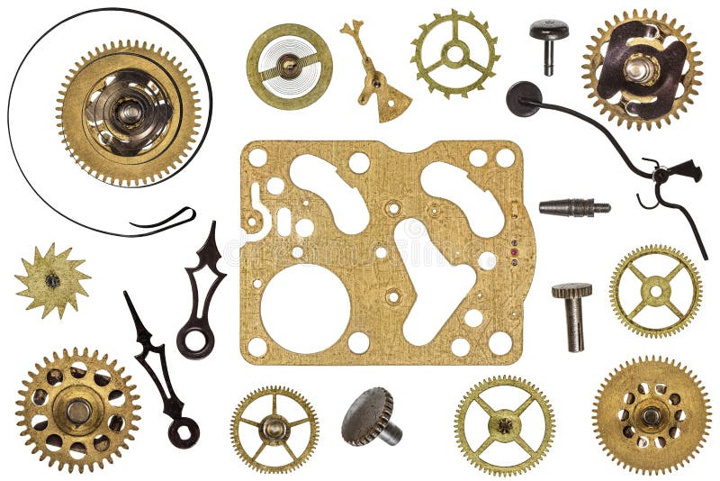 Pezzi di ricambio per l'orologio Ingranaggi del metallo, ruote dentate ed altri dettagli