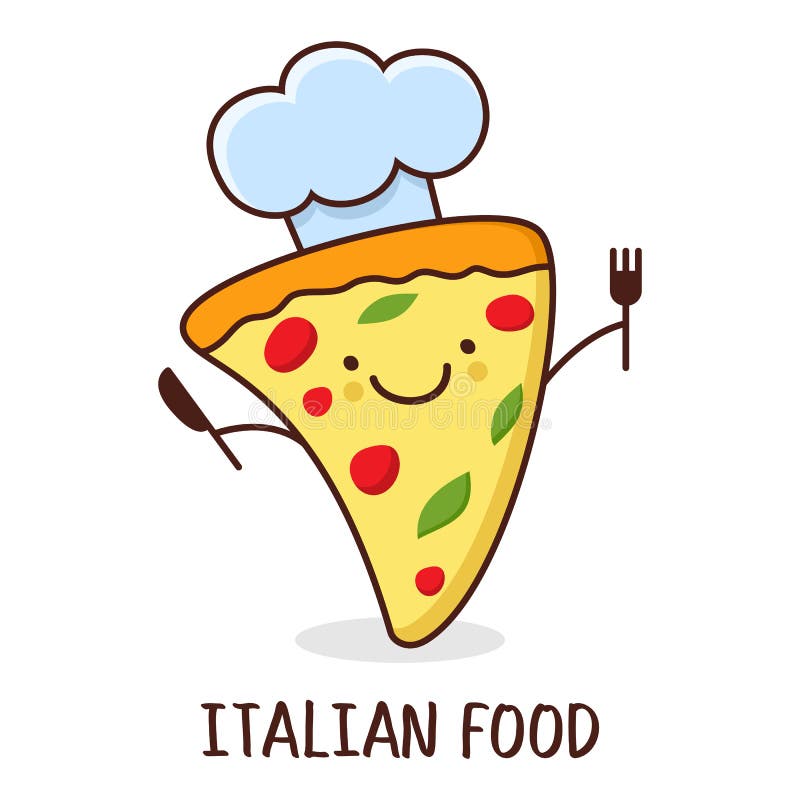 Pizza Del Fumetto E Vetro Svegli Di Birra Nell'illustrazione Divertente