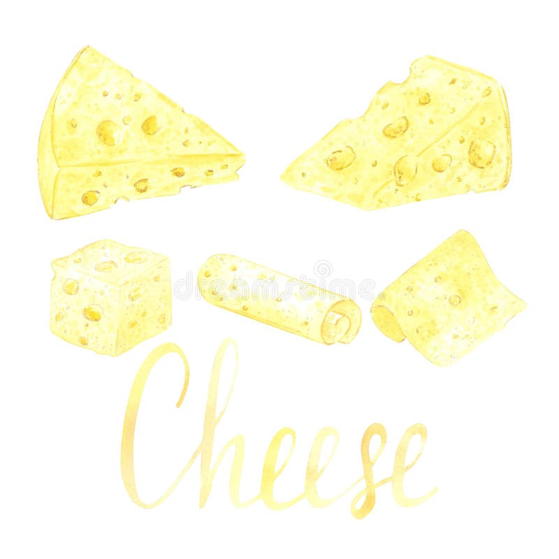 Pezzo a fetta di filettatura di colore filettato a mano cubetto di formaggio isolato su fondo bianco. possono essere utilizzati pe immagini stock