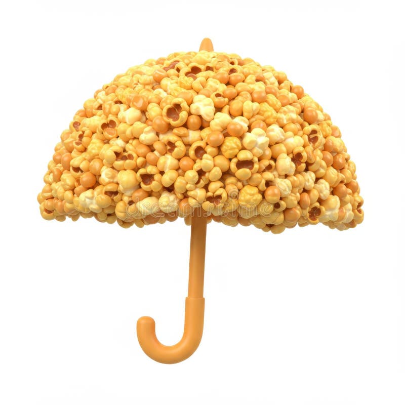 Peça Amarela, Guarda-chuvas 3D Render ilustração stock