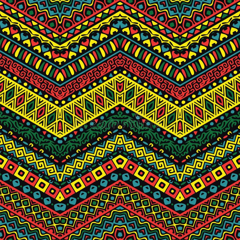 Pełnego koloru wzór z etnicznymi ornamentami ilustracja wektor Pełnego koloru wzór z etnicznymi ornamentami ilustracja wektor