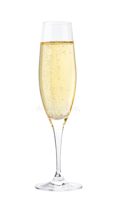 Glass of champagne isolated on a white background,champagne glass cut out. Glass of champagne isolated on a white background,champagne glass cut out