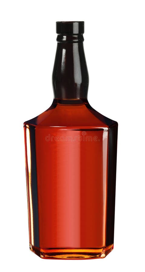 Pełny whisky, koniak, brandy butelka odizolowywająca obraz royalty free Pełny whisky, koniak, brandy butelka odizolowywająca obraz royalty free