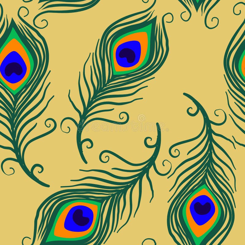 Pfau-Feder-nahtloses Oberflächenmuster, Pfau-Federn wiederholen Muster für Textilentwurf, Gewebe-Drucken, Mode, Tapete lizenzfreie abbildung Pfau-Feder-nahtloses Oberflächenmuster, Pfau-Federn wiederholen Muster für Textilentwurf, Gewebe-Drucken, Mode, Tapete lizenzfreie abbildung