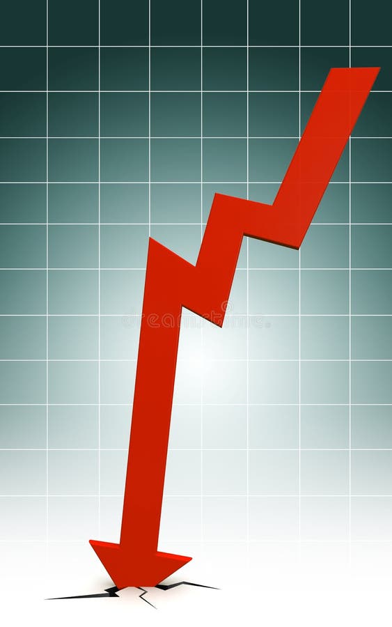 Pfeil fallen unten Systemabsturz der Fußboden vektor abbildung Pfeil fallen unten Systemabsturz der Fußboden vektor abbildung