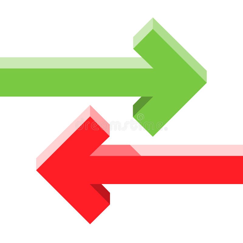 Pfeile parallel gegenüber von Konzept lizenzfreie abbildung Pfeile parallel gegenüber von Konzept lizenzfreie abbildung
