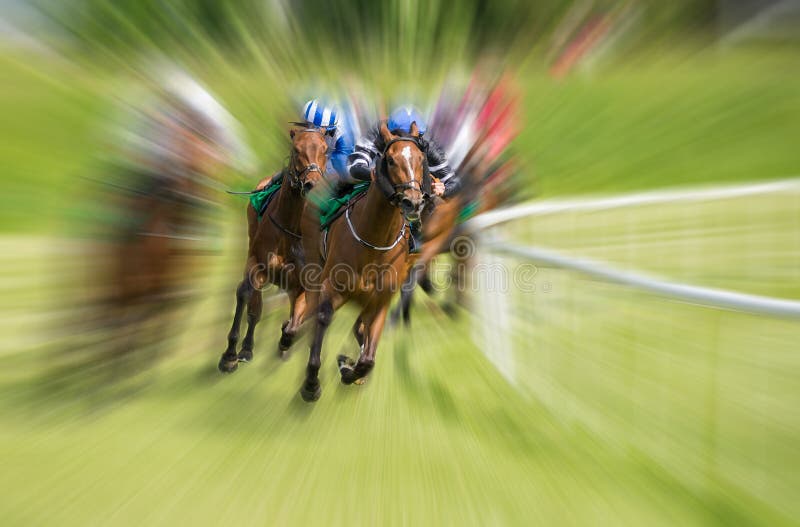 Pferderennenbewegungsunschärfe stockfoto Pferderennenbewegungsunschärfe stockfoto