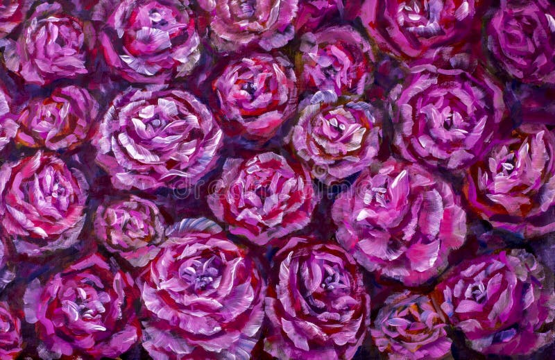 Pfingstrosen-Beschaffenheitsölgemälde der roten violetten Blumen rosafarbenes Abstrakter handgemalter Blumenhintergrund lizenzfreie stockbilder Pfingstrosen-Beschaffenheitsölgemälde der roten violetten Blumen rosafarbenes Abstrakter handgemalter Blumenhintergrund lizenzfreie stockbilder