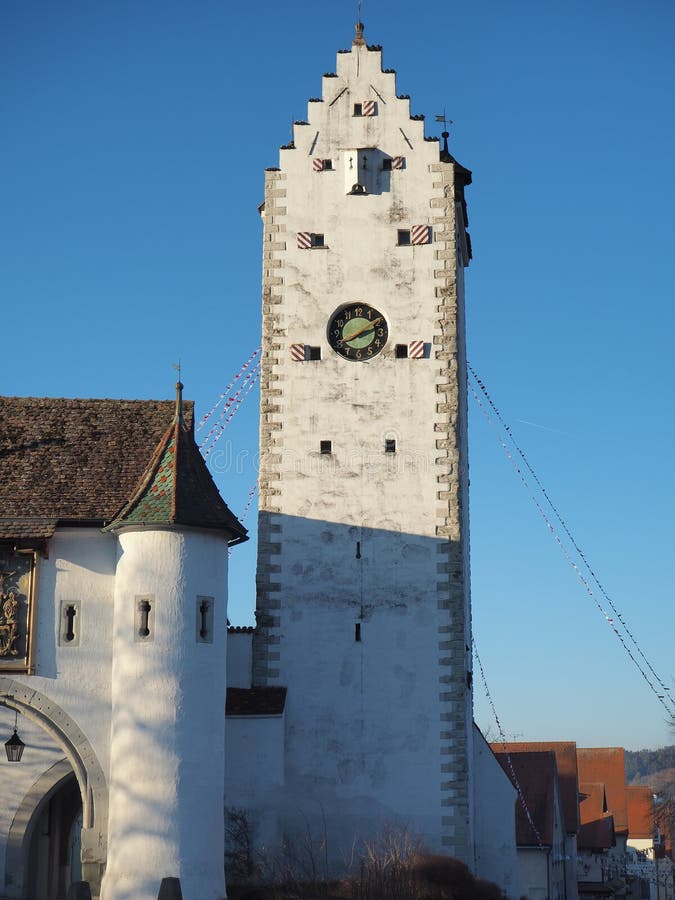 Pfullendorf, Германия Старая часть Oberes башни старых средневековых городищ города стоковое изображение rf Pfullendorf, Германия Старая часть Oberes башни старых средневековых городищ города стоковое изображение rf