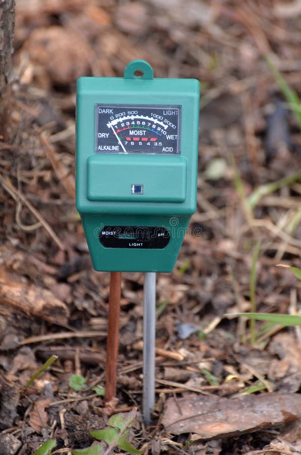 PH-meter in the garden.