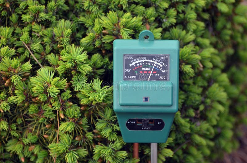 PH-meter in the garden.