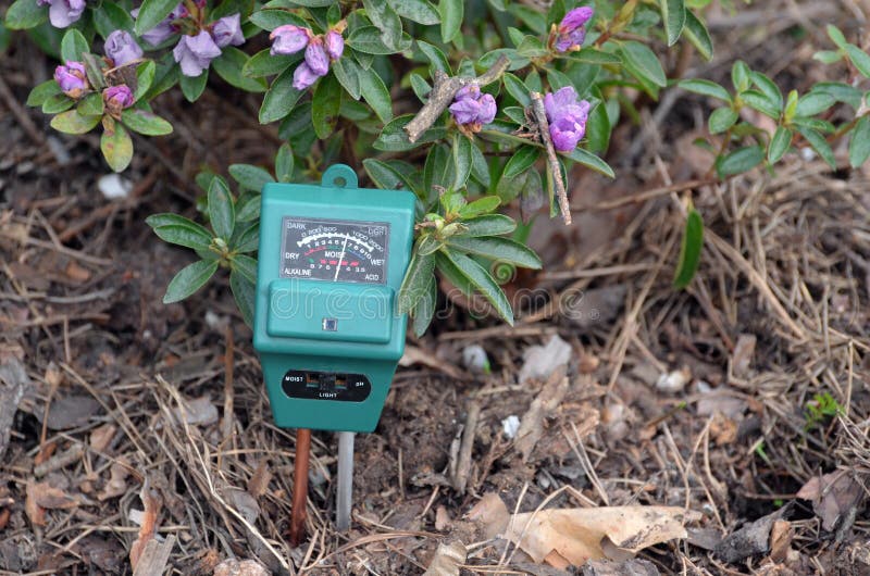 PH-meter in the garden.