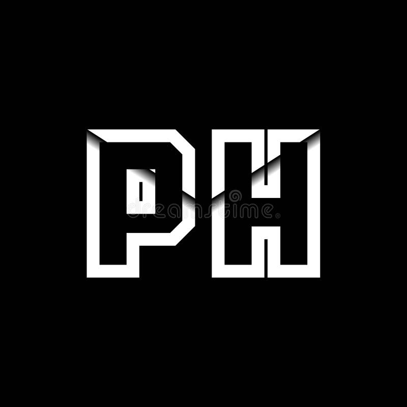 PH Monogram Envelope Shape Style vector illustration