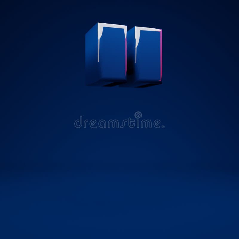 Phantom Blue 3d double quotes symbol vector illustration