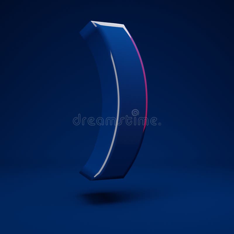 Phantom Blue 3d round brackets symbol vector illustration