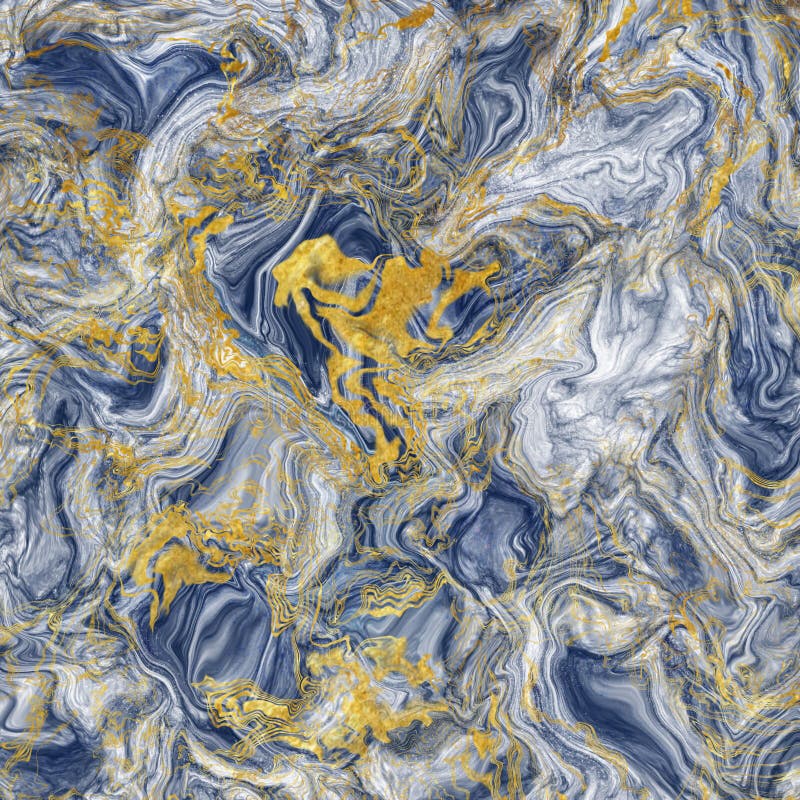 Phantom Blue with Gold Marble Swirls Modern Background Stock Illustration -  Illustration of geometric, beautiful: 172676187
