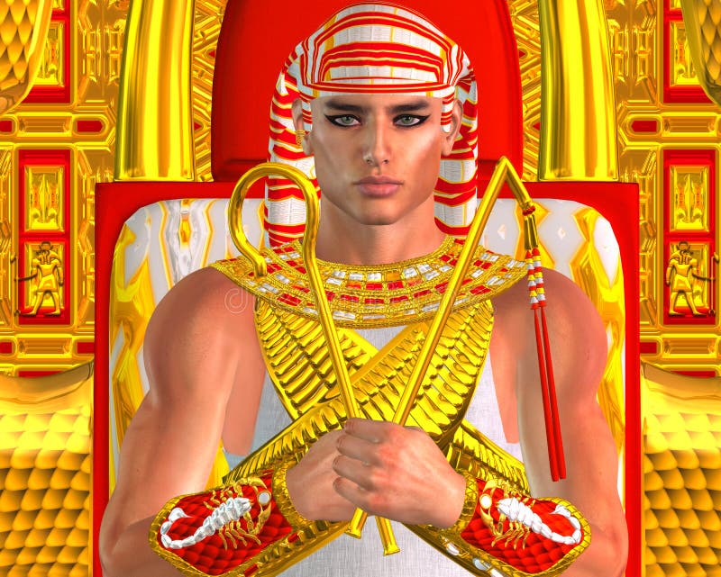 Pharaon égyptien Ramses Close, assis sur le trône illustration stock Pharaon égyptien Ramses Close, assis sur le trône illustration stock