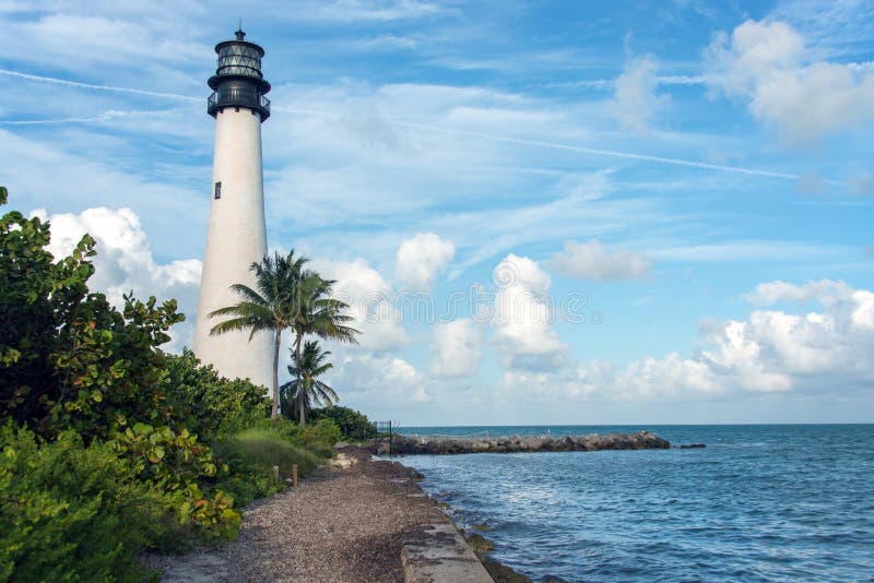 A white lighthouse at Key Biscayne, Florida. A white lighthouse at Key Biscayne, Florida.