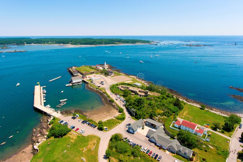 Phare de port de Portsmouth, nouveau château, NH, Etats-Unis photo stock Phare de port de Portsmouth, nouveau château, NH, Etats-Unis photo stock
