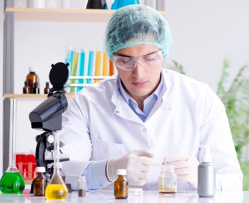 Pharmaceutical Industry Concept with Scientist in the Lab Stock Image