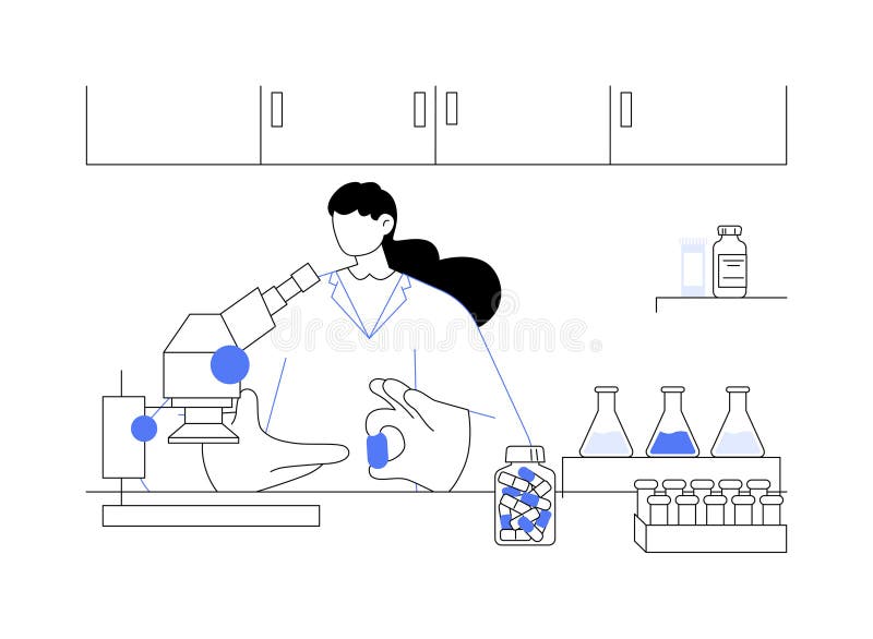 Pharmaceutical laboratory abstract concept vector illustration. stock illustration