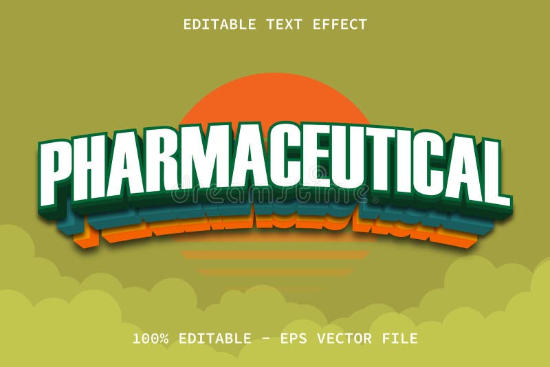Pharmaceutical with Modern Style Editable Text Effect Stock Vector ...