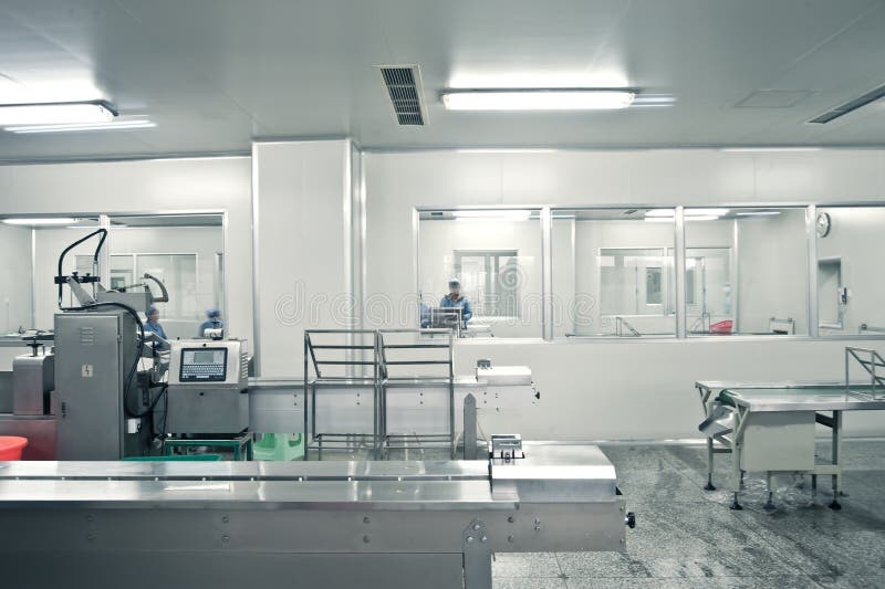 Pharmaceutical production line stock image