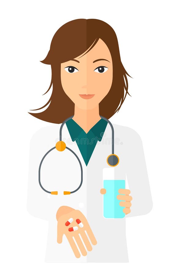 Pharmacien donnant des pilules illustration libre de droits Pharmacien donnant des pilules illustration libre de droits