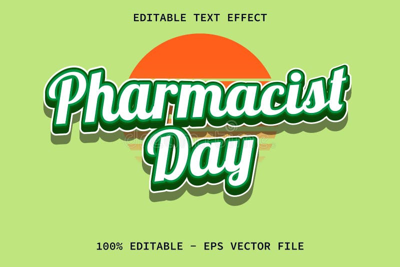 Pharmacist Day with Cartoon Style Editable Text Effect Stock Vector ...