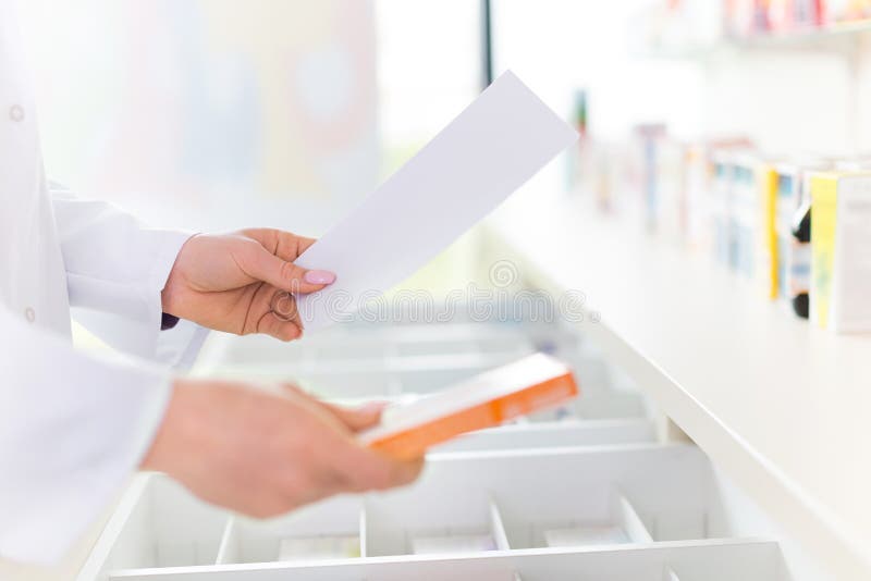 Pharmacist Filling Prescription Stock Image Image of filling