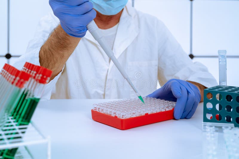 Pharmacological Research in the Laboratory of Medical Stock Photo