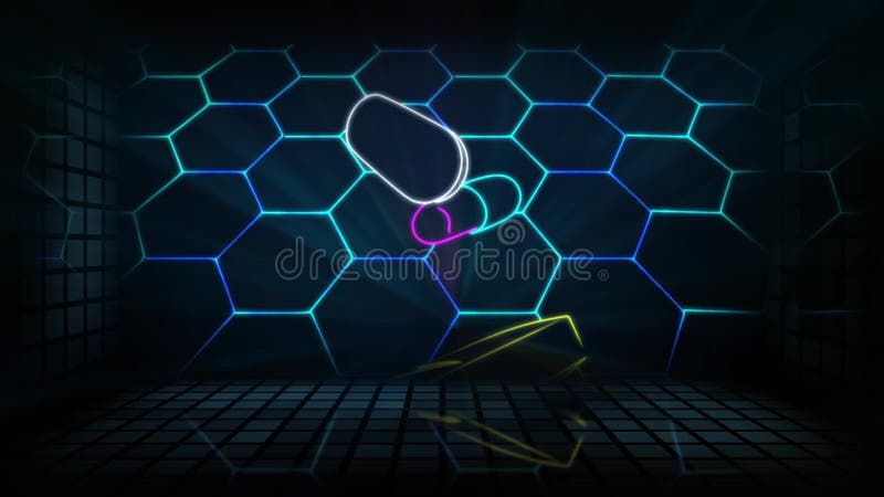 Pharmacologie a animé le spectacle laser illustration stock