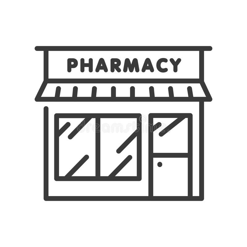 Pharmacy Front Black Icon. Drug Store. Sign for Web Page, Mobile App ...