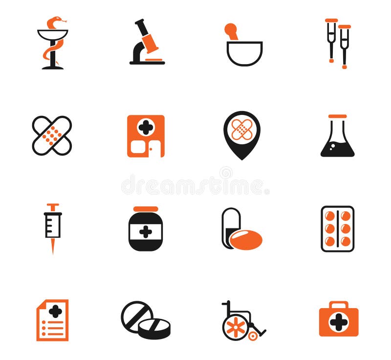 Pharmacy icon set stock vector. Illustration of vector - 123419713